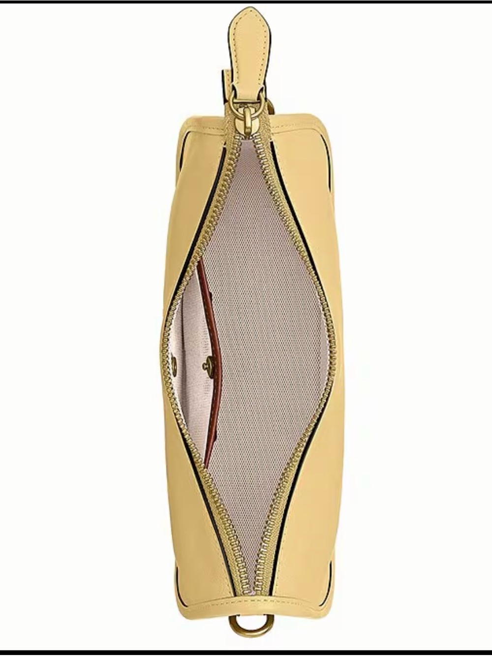 Coach Pale Yellow Leather Shoulder Bag with Gold Hardware - Picture 3 of 7